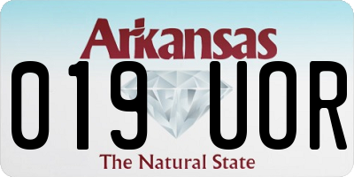 AR license plate 019UOR