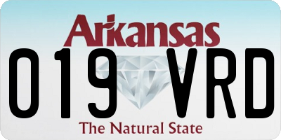 AR license plate 019VRD