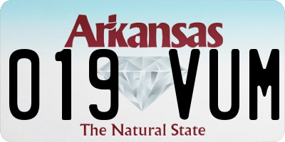 AR license plate 019VUM