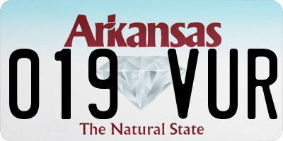 AR license plate 019VUR