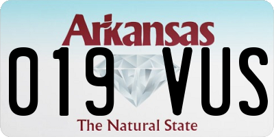 AR license plate 019VUS