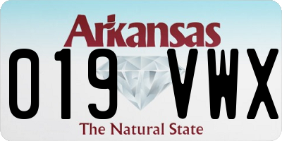 AR license plate 019VWX