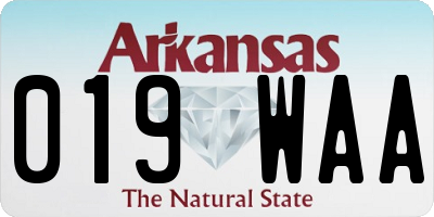 AR license plate 019WAA