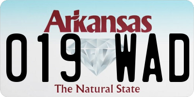 AR license plate 019WAD