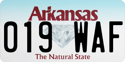 AR license plate 019WAF