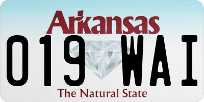 AR license plate 019WAI