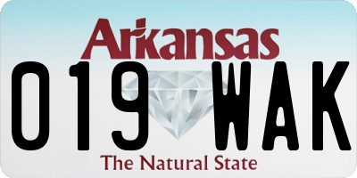 AR license plate 019WAK