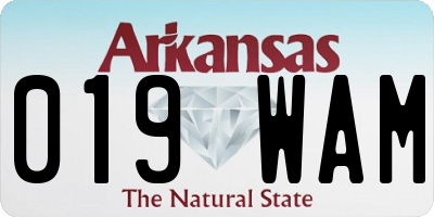 AR license plate 019WAM