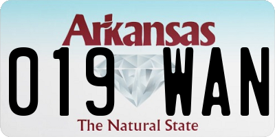 AR license plate 019WAN