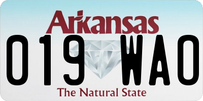 AR license plate 019WAO