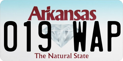 AR license plate 019WAP