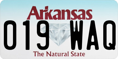 AR license plate 019WAQ