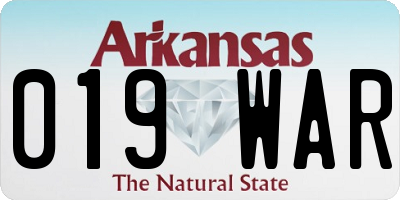 AR license plate 019WAR