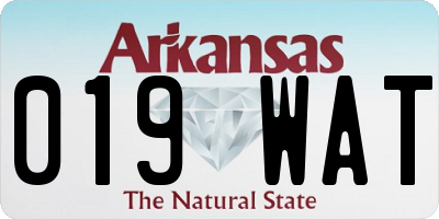 AR license plate 019WAT