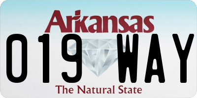 AR license plate 019WAY