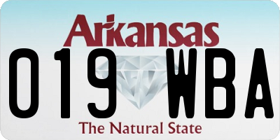 AR license plate 019WBA