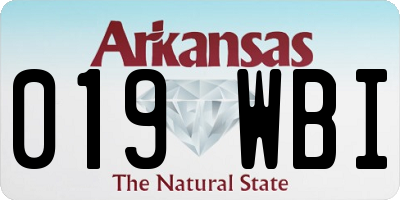 AR license plate 019WBI