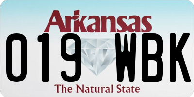 AR license plate 019WBK