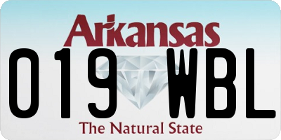 AR license plate 019WBL