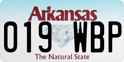 AR license plate 019WBP