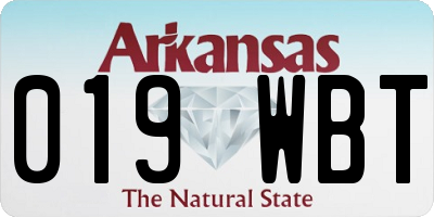 AR license plate 019WBT