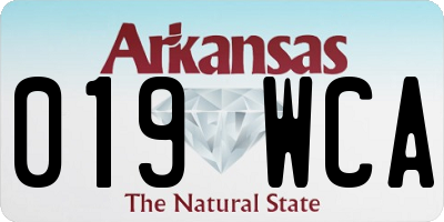 AR license plate 019WCA