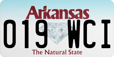 AR license plate 019WCI