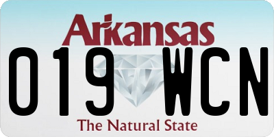 AR license plate 019WCN