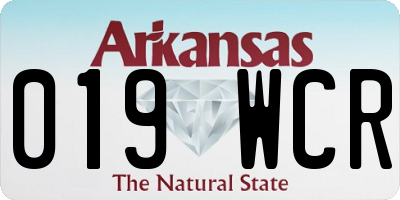 AR license plate 019WCR