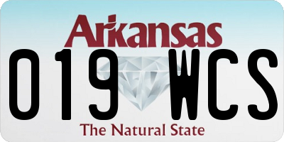 AR license plate 019WCS