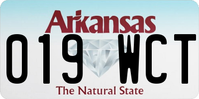 AR license plate 019WCT