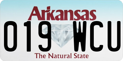 AR license plate 019WCU