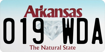 AR license plate 019WDA