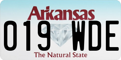 AR license plate 019WDE