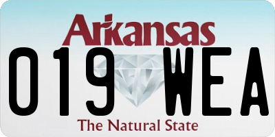 AR license plate 019WEA