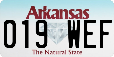 AR license plate 019WEF