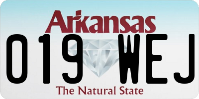AR license plate 019WEJ