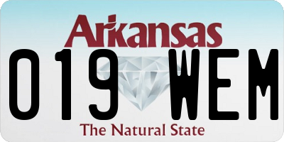 AR license plate 019WEM