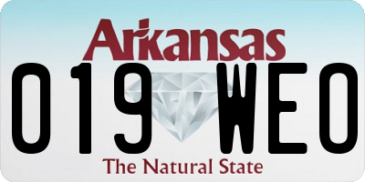 AR license plate 019WEO