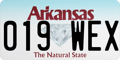 AR license plate 019WEX