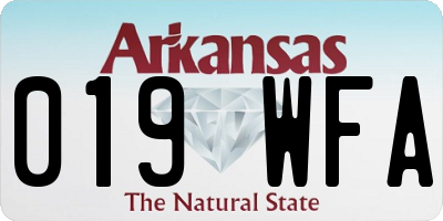 AR license plate 019WFA