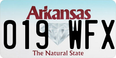 AR license plate 019WFX