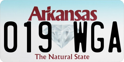 AR license plate 019WGA