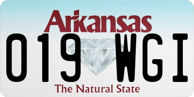 AR license plate 019WGI