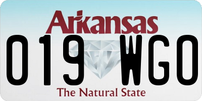 AR license plate 019WGO