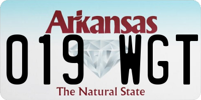 AR license plate 019WGT