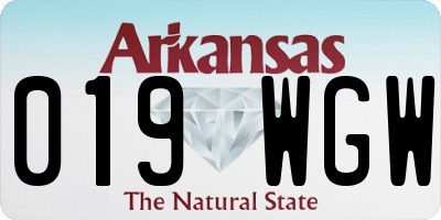 AR license plate 019WGW