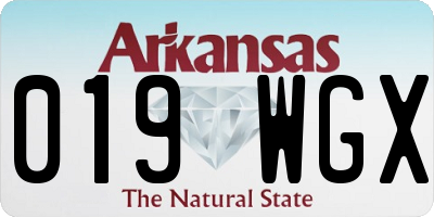 AR license plate 019WGX