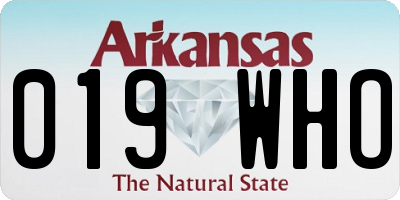 AR license plate 019WHO