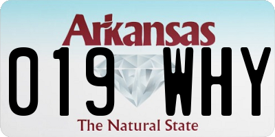 AR license plate 019WHY